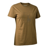 Deerhunter Lady Logo T-Shirt hellbraun Damen (Gr&ouml;&szlig;e 40)