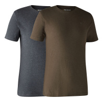 Deerhunter T-Shirt Basic O-Neck 2-Pack braun / grau Herren (Gr&ouml;&szlig;e L)